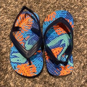 Toddler tropical Dino flip flop sandals